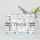 愛らしいテディー・ベアのサンキューカードの青 サンキューカード (スタンド正面)