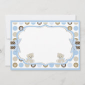 愛らしいテディー・ベアのサンキューカードの青 サンキューカード (裏面)