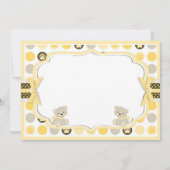 愛らしいテディー・ベアのサンキューカードの黄色 サンキューカード (裏面)