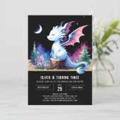 愛らしいテンプレートドラゴン誕生日 招待状 (スタンド正面)