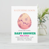 愛らしいディノエッグハッチベビーシャワー招待状 招待状 (スタンド正面)