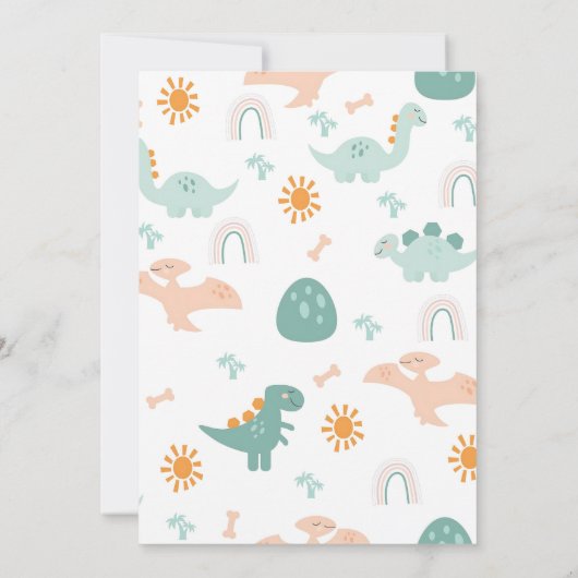 愛らしいディノエッグハッチベビーシャワー招待状 招待状 (裏面)