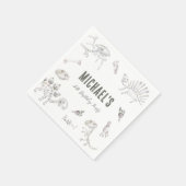 愛らしいディノディグ誕生日 スタンダードカクテルナプキン (角)