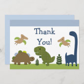 愛らしいディノ/恐竜のベビーサンキューカード サンキューカード (正面/裏面)