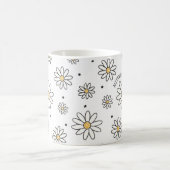 愛らしいデイジーとドット名前をカスタムする コーヒーマグカップ (中央)