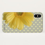 愛らしいデイジー、花、ドット模様 - 名入れ Case-Mate iPhoneケース (裏面(横))