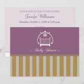 愛らしいデザイナー・ベビーシャワー招待状::01 招待状 (正面/裏面)