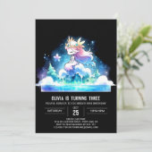 愛らしいデジタルプリンセス誕生日 招待状 (スタンド正面)