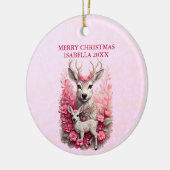 愛らしいトナカイのカスタマイズ可能なクリスマスオーナメント セラミックオーナメント (左)