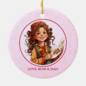 愛らしいトナカイのカスタマイズ可能なクリスマスオーナメント セラミックオーナメント (裏面)