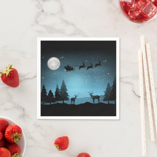 愛らしいトナカイの夜 スタンダードカクテルナプキン (インサイチュ)