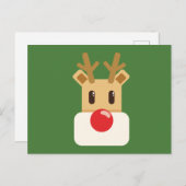 愛らしいトナカイの漫画のクリスマス ポストカード (正面/裏面)