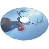 愛らしいトナカイ冬ワンダーランドホリデー ブラッシュドポリエステルツリースカート (アングル)