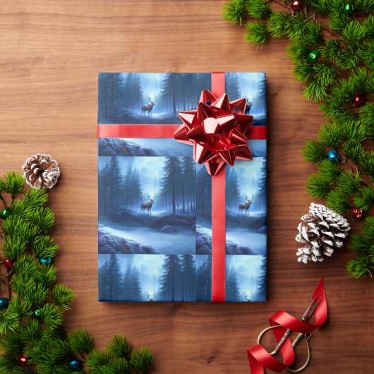 愛らしいトナカイ冬ワンダーランドホリデー ラッピングペーパー (クリスマスギフト)