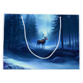 愛らしいトナカイ冬ワンダーランドホリデー ラージペーパーバッグ (裏面)