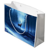 愛らしいトナカイ冬ワンダーランドホリデー ラージペーパーバッグ (裏面アングル)