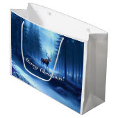 愛らしいトナカイ冬ワンダーランドホリデー ラージペーパーバッグ (正面アングル)