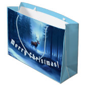 愛らしいトナカイ冬ワンダーランドホリデー ラージペーパーバッグ (裏面アングル)