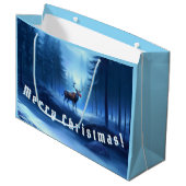 愛らしいトナカイ冬ワンダーランドホリデー ラージペーパーバッグ (正面アングル)