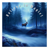 愛らしいトナカイ冬ワンダーランド編集可能 ポスター (正面)