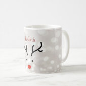 愛らしいトナカイ顔,《写真》ぼけ味 コーヒーマグカップ (正面右)