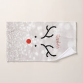 愛らしいトナカイ顔,《写真》ぼけ味 バスタオルセット (ハンドタオル)