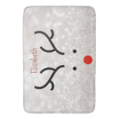 愛らしいトナカイ顔,《写真》ぼけ味 バスマット (正面縦)