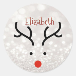 愛らしいトナカイ顔,《写真》ぼけ味 ラウンドシール