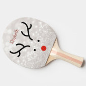 愛らしいトナカイ顔,《写真》ぼけ味 卓球ラケット (横)