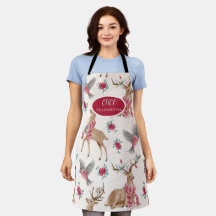 愛らしいトナカイ，鳥，花