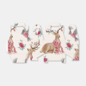 愛らしいトナカイ，鳥，花 フェイバーボックス (折り畳みなし)