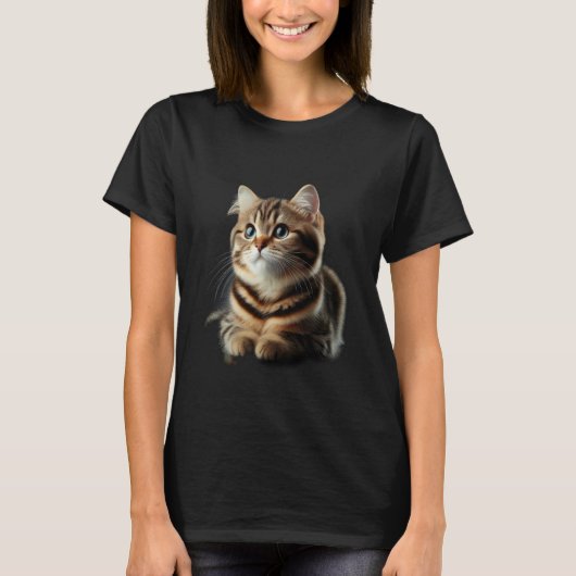 愛らしいトラ猫 Tシャツ (正面)