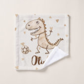 愛らしいトレックス遊のサッカー ウォッシュタオル (ウォッシュタオル)