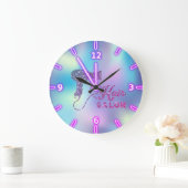 愛らしいトレンディーグラデーションホログラフィックヘアドライヤー ラージ壁時計 (ホーム)