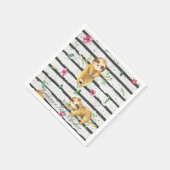 愛らしいトロピカルスロスベビーシャワーパーソナライズされた スタンダードカクテルナプキン (角)