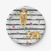 愛らしいトロピカルスロー赤ちゃんの歓迎会 ペーパープレート (正面)