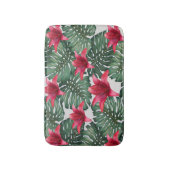 愛らしいトロピカルパームハワイアンヒビスクス バスマット (正面縦)