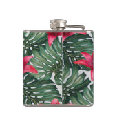 愛らしいトロピカルパームハワイアンヒビスクス フラスク (裏面)