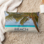 愛らしいトロピカルビーチ。パーム ランバークッション (ブランケット)