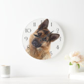 愛らしいドイツおもしろいの羊飼いポートレート ラージ壁時計 (ホーム)