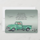 愛らしいドイツの羊飼いがヴィンテージピックアップ車に乗る 招待状 (裏面)