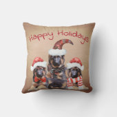 愛らしいドイツの羊飼いの子犬の休日の服 クッション (裏面)