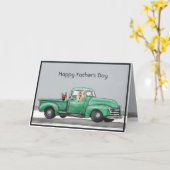 愛らしいドイツの羊飼いの父の日用カード カード (黄色い花)