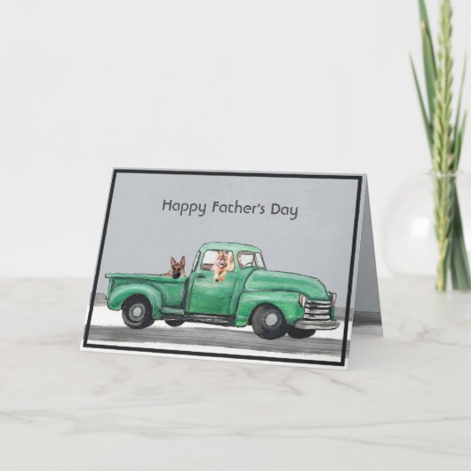 愛らしいドイツの羊飼いの父の日用カード カード (正面)