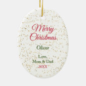 愛らしいドイツの羊飼い子犬のクリスマスストッキング セラミックオーナメント (裏面)