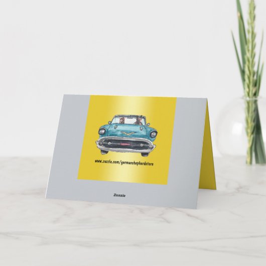 愛らしいドイツの羊飼い水彩神父の日 カード (裏面)