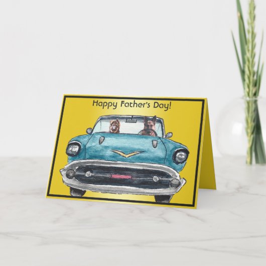 愛らしいドイツの羊飼い水彩神父の日 カード (正面)