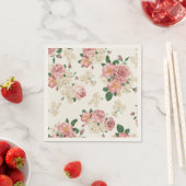 愛らしいドエレガントレス、フローラルパターパーソナライズされたン スタンダードカクテルナプキン (インサイチュ)