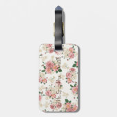 愛らしいドエレガントレス、フローラルパターパーソナライズされたン ラゲッジタグ (裏面縦)
