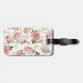 愛らしいドエレガントレス、フローラルパターパーソナライズされたン ラゲッジタグ (裏面横)